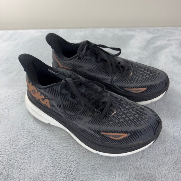 Hoka One One Clifton Black Sneakers Women’s Size 8B US - Picture 1 of 12
